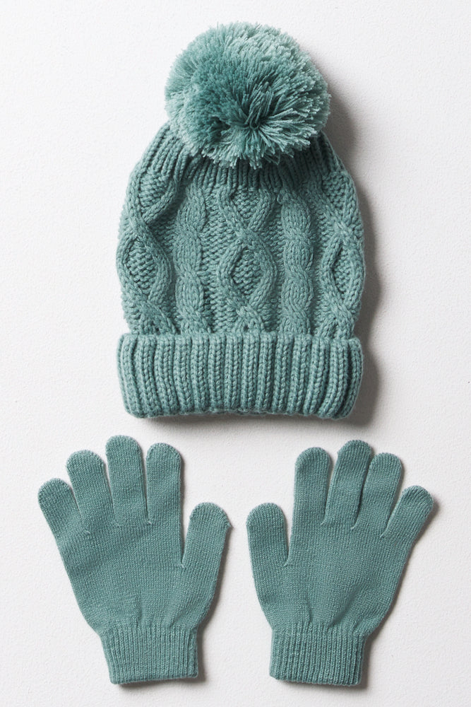 Beanie & Gloves Set Blue