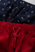 2 Pack Boat Shorts Navy & Red (1)