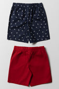 2 Pack Boat Shorts Navy & Red (2)