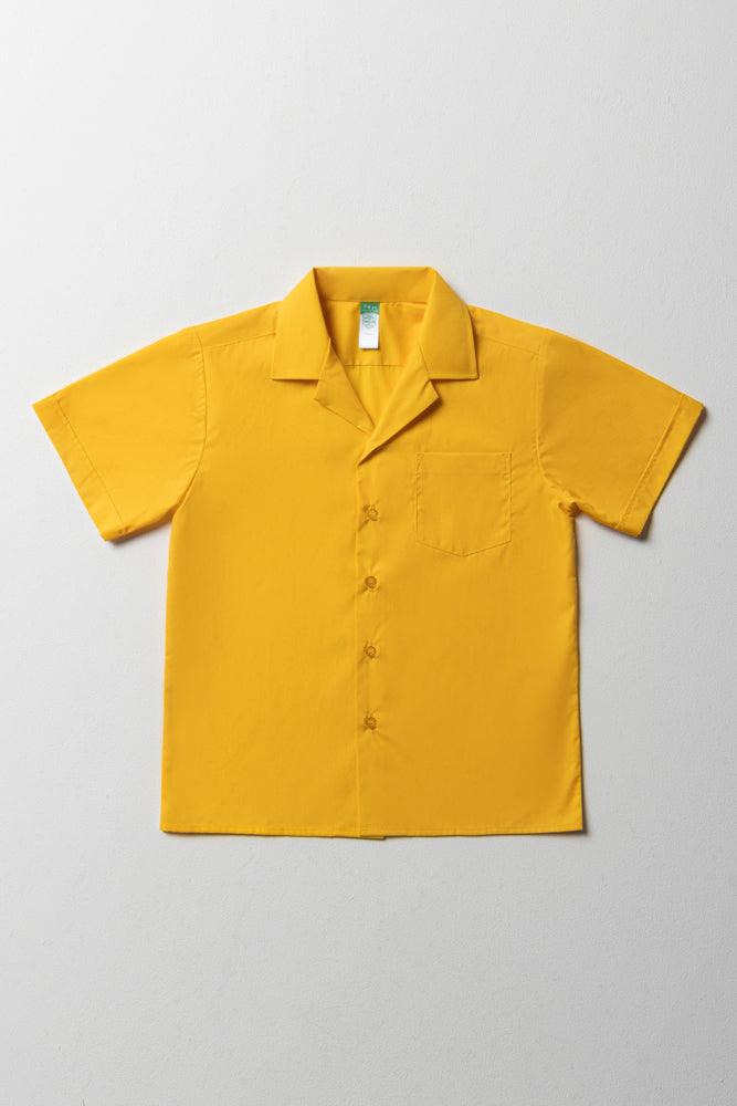 Unisex School Short Sleeve Shirt Yellow