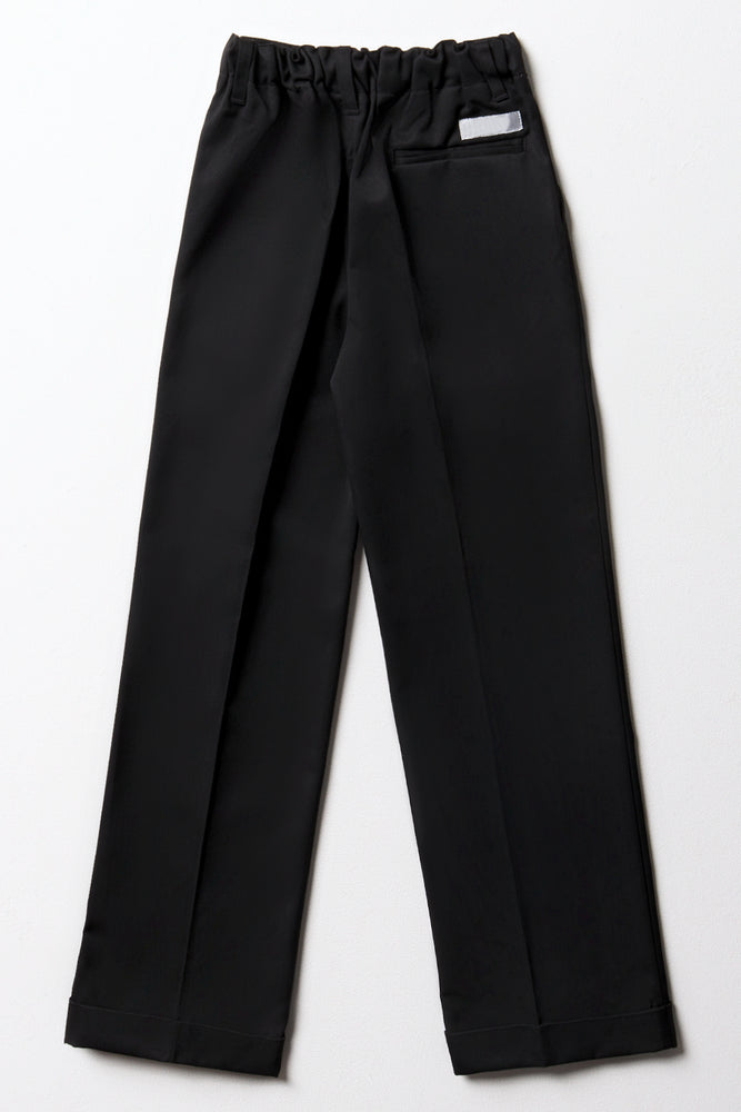 Boys School Turn Up Pants Black (5)
