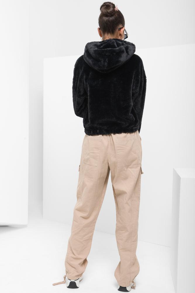 Paris Fur Hoodie Black (2)