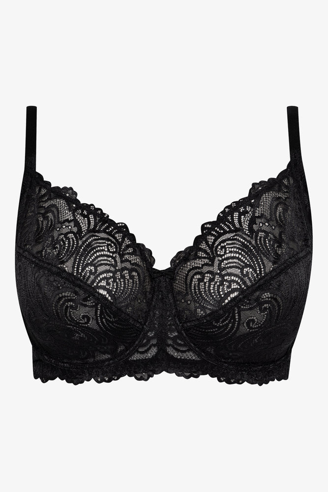 Plus Size 2 Pack Lace Non Padded Underwire Bras Black & Natural (1)