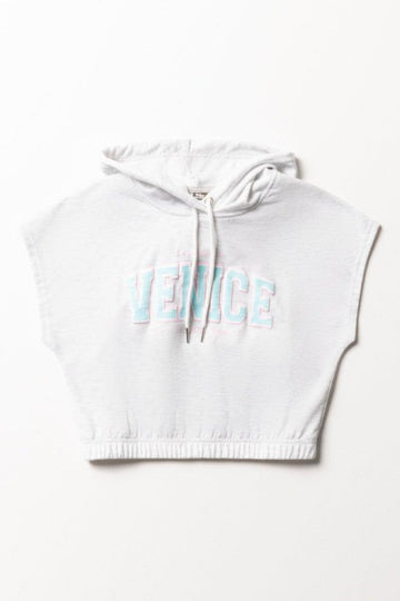 Sleeveless Hoodie Light Grey