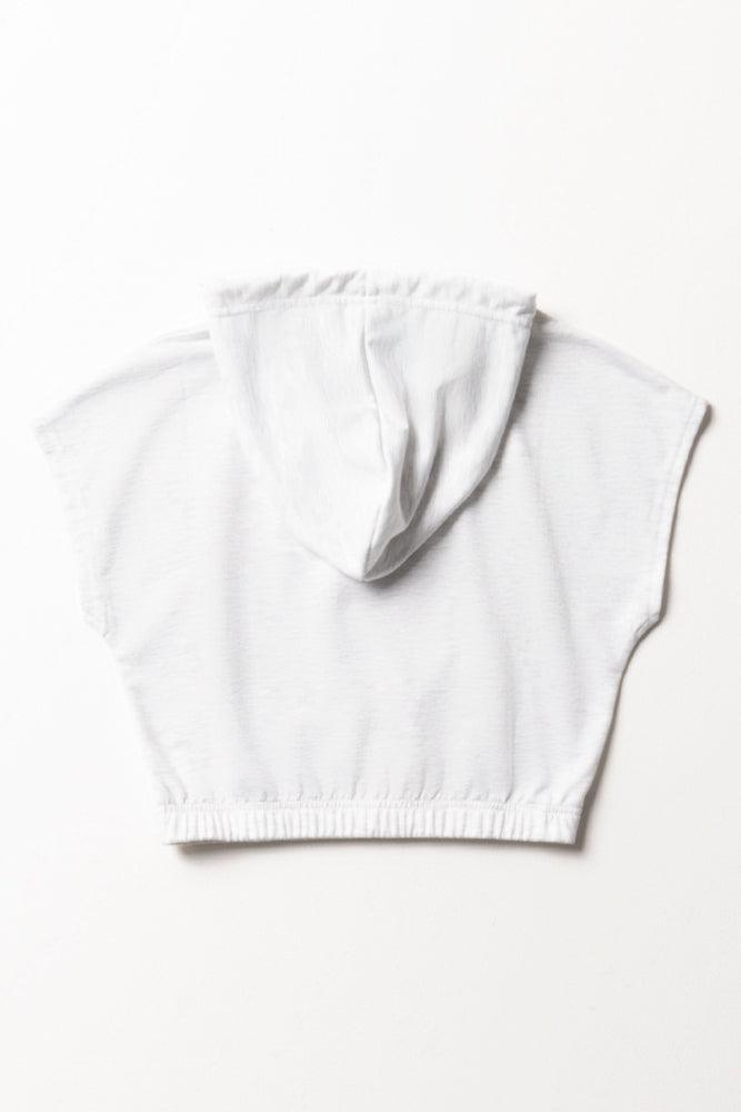 Sleeveless crop top hoodie on sale