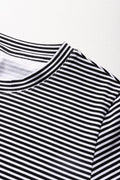 Stripe Short Sleeve Bodycon Dress White (1)