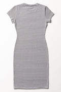 Stripe Short Sleeve Bodycon Dress White (2)