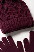 Beanie & Gloves Set Burgundy (1)