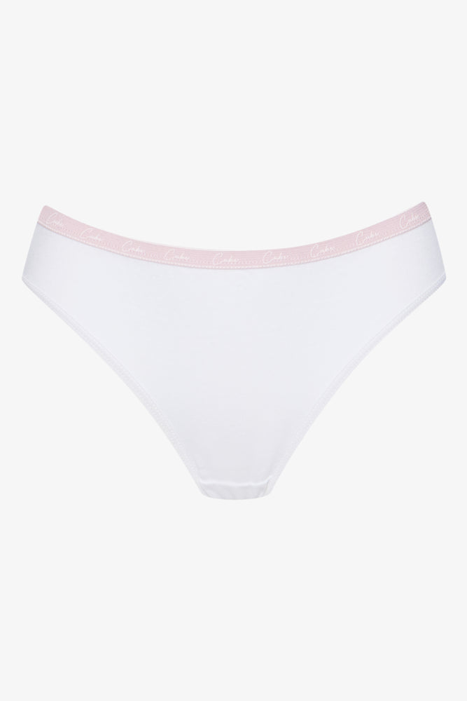 3 Pack Bikini Panties White, Grey & Black