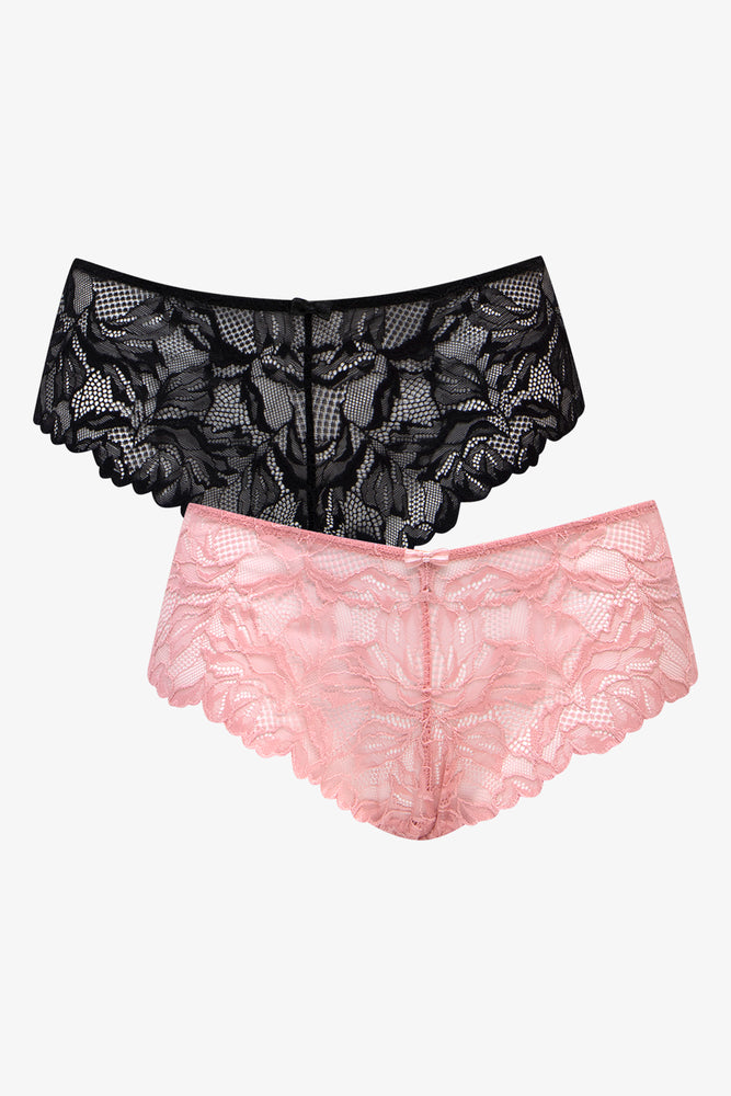 2 Pack Lace Boylegs Black & Pink