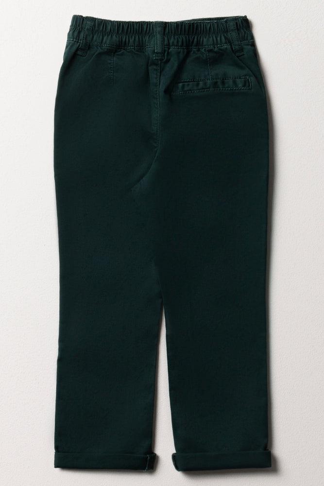Slim Fit Chino Pants Dark Green (3)
