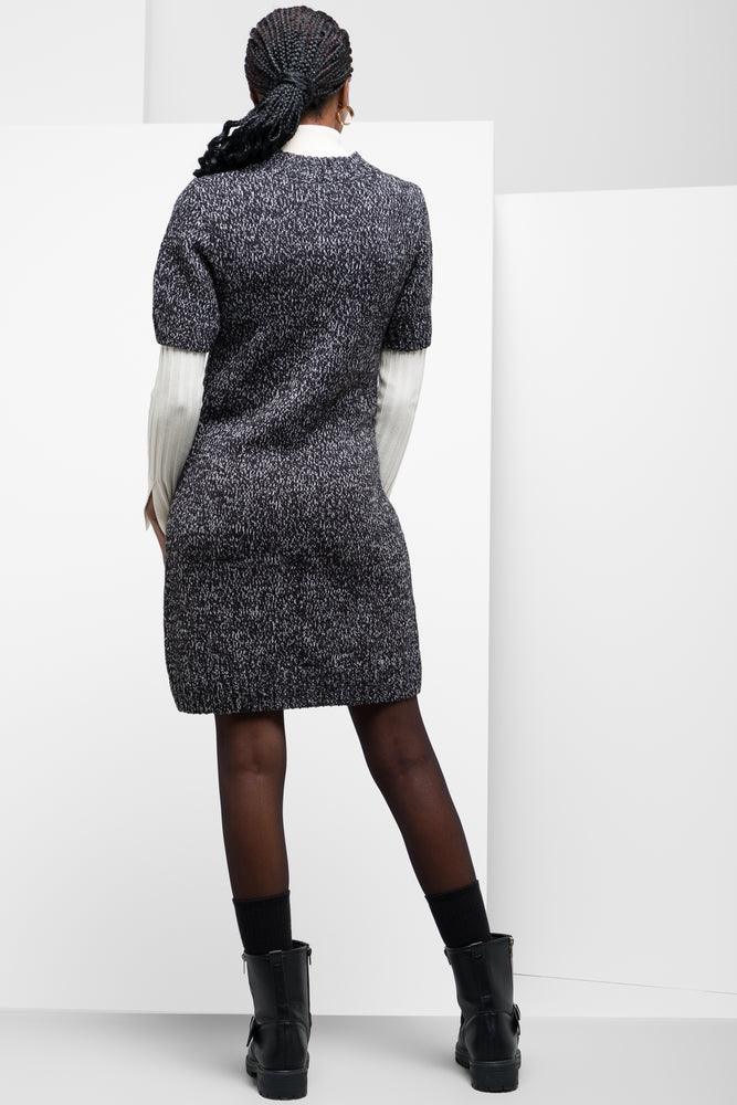 Short Sleeve Knitwear Bodycon Dress Navy (2)