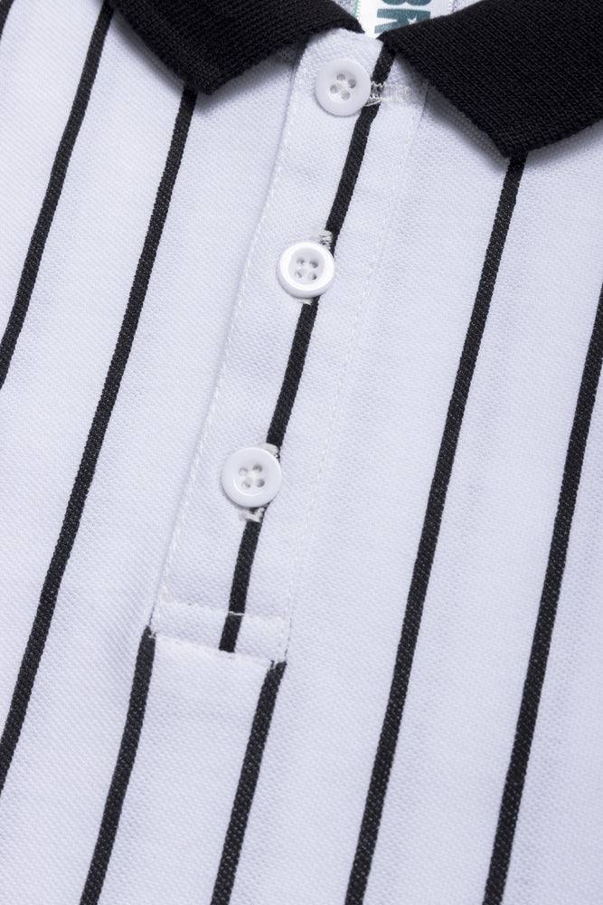 Stripe Golfer White & Black