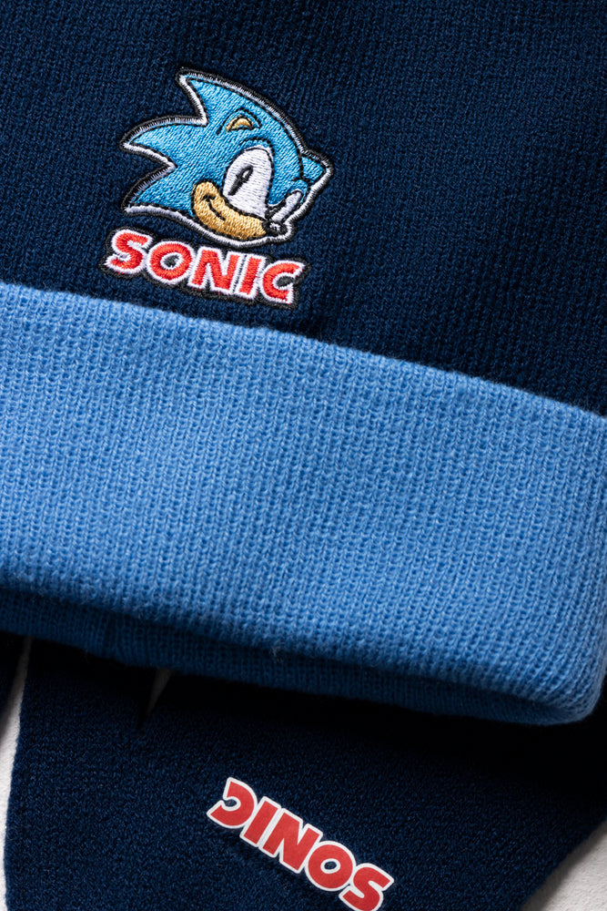 Sonic Beanie & Gloves Set Navy (1)
