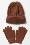 Beanie & Gloves Set Brown