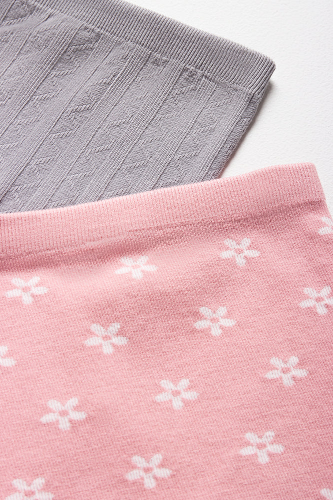 2 Pack Leggings Pink & Grey (1)