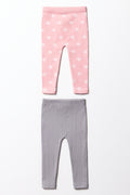 2 Pack Leggings Pink & Grey (2)
