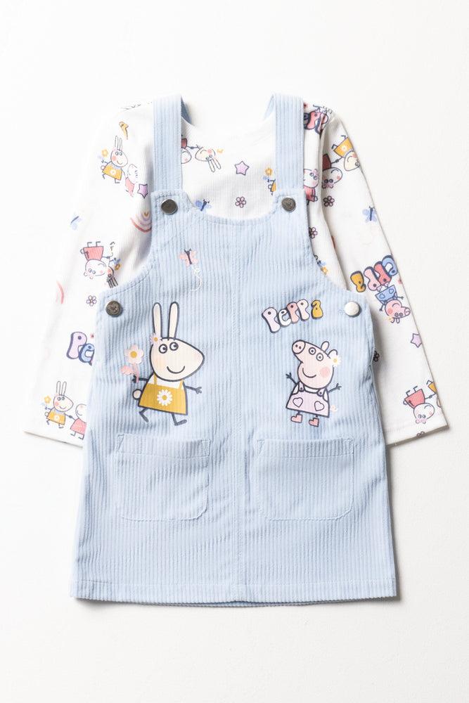 Peppa Pig Corduroy Pinafore Set Blue
