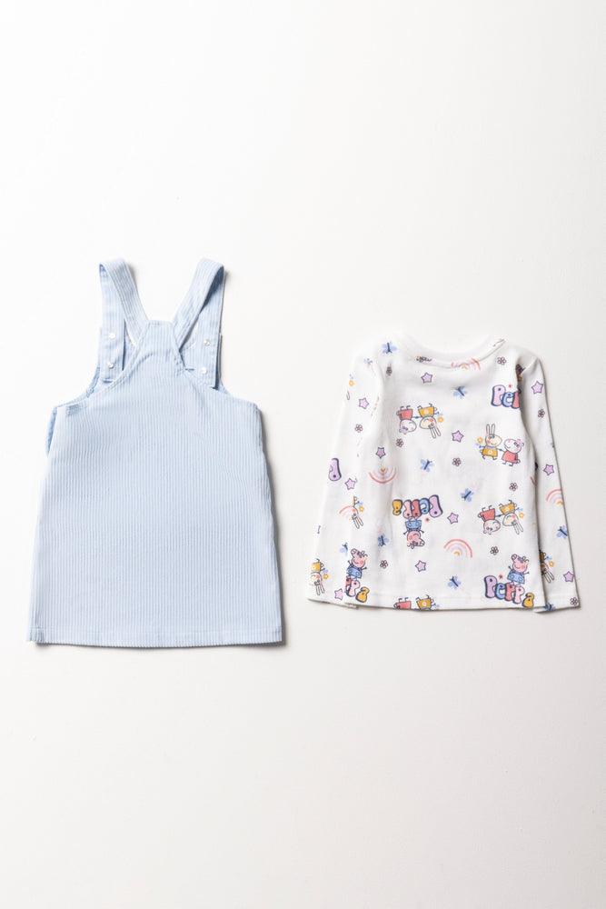 Peppa Pig Corduroy Pinafore Set Blue (3)