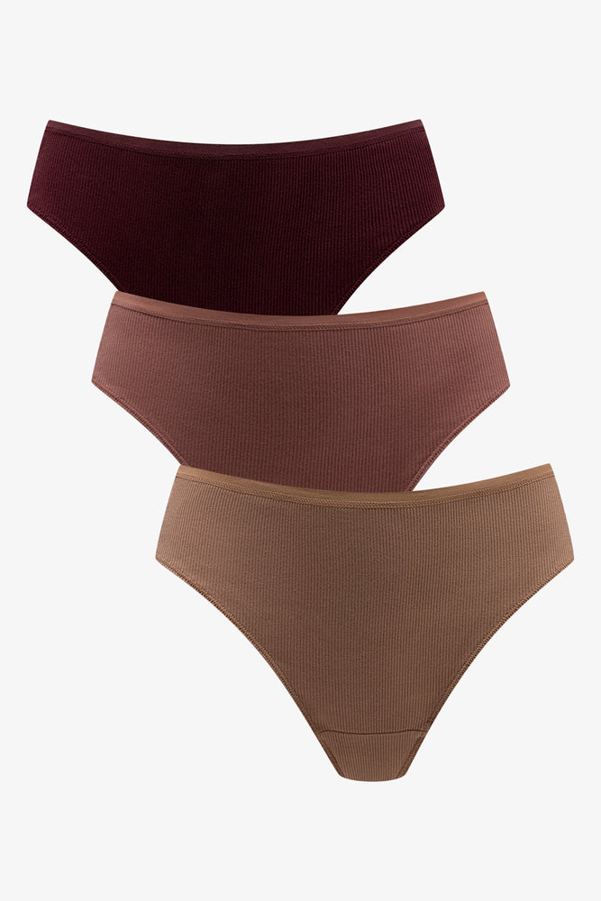 3 Pack Thongs Burgundy,Pink & Nude (4)