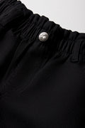 Mini Mom Paperbag Denim Jeans Black (1)