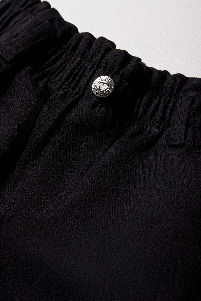 Mini Mom Paperbag Denim Jeans Black