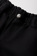 Mini Mom Paperbag Denim Jeans Black (1)