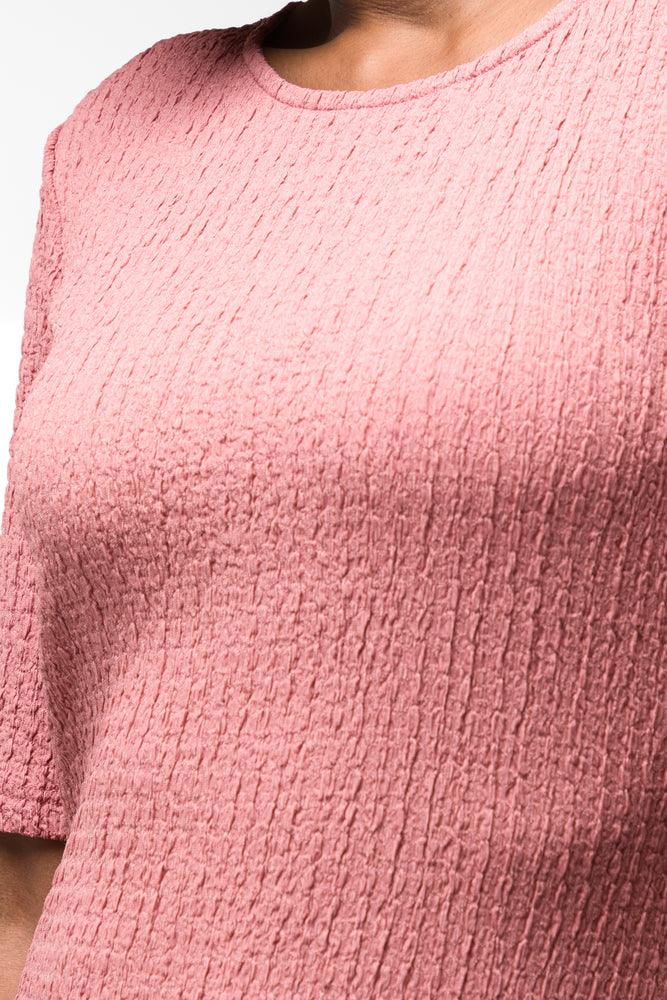 Short Sleeve Column Dress Pink (3)