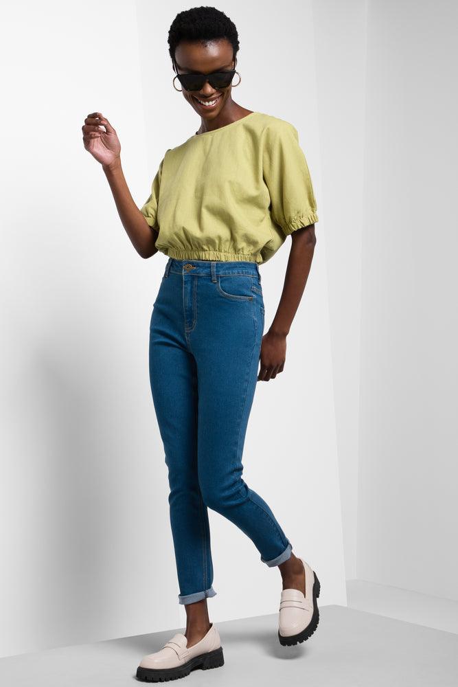 High Rise Skinny Denim Jeans Blue (1)