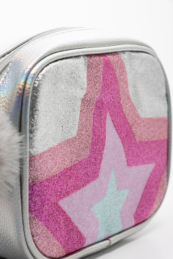 Silver glitter handbag cheap