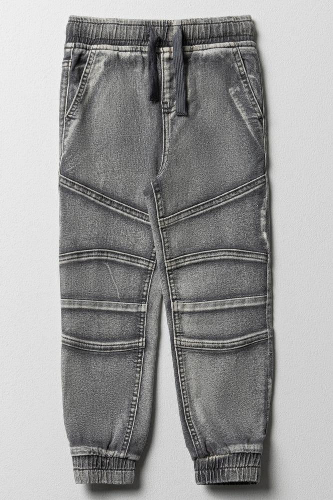 Biker Jogger Denim Jeans Grey Ackermans