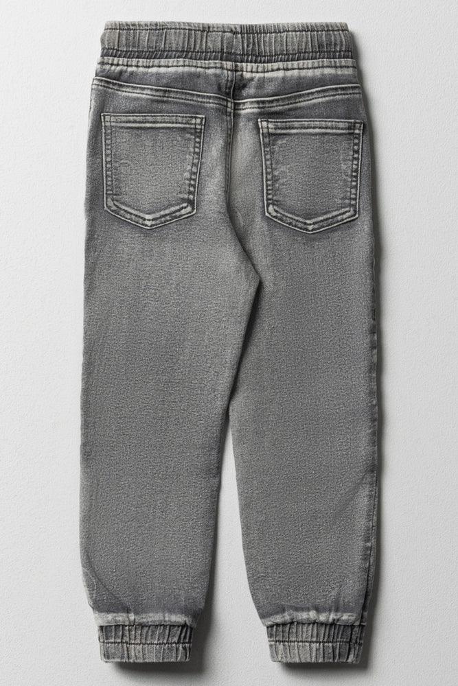 Biker Jogger Denim Jeans Grey Ackermans
