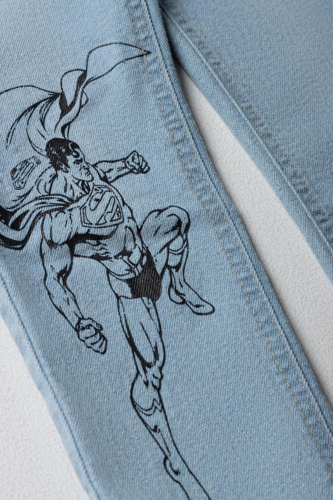 Superman Denim Pants Light Blue