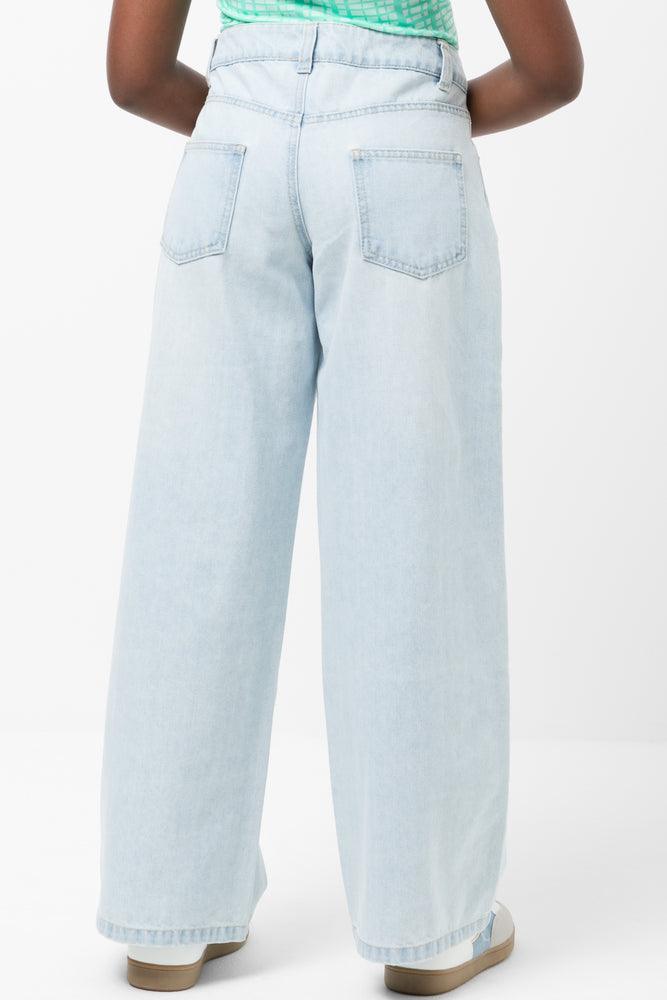 Wide Leg Denim Jeans Light Blue (2)