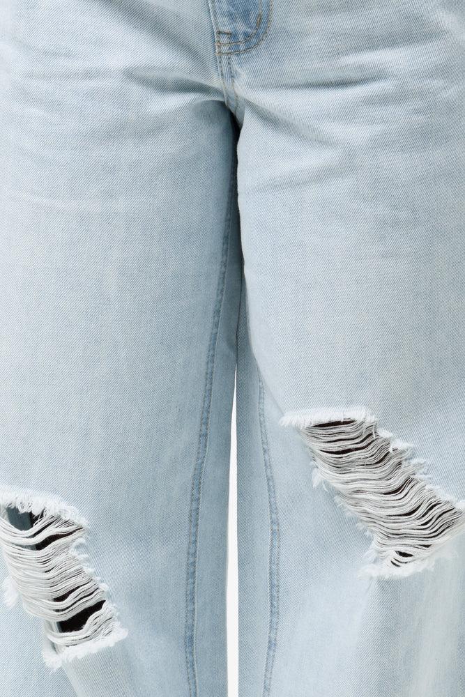 Wide Leg Denim Jeans Light Blue (3)