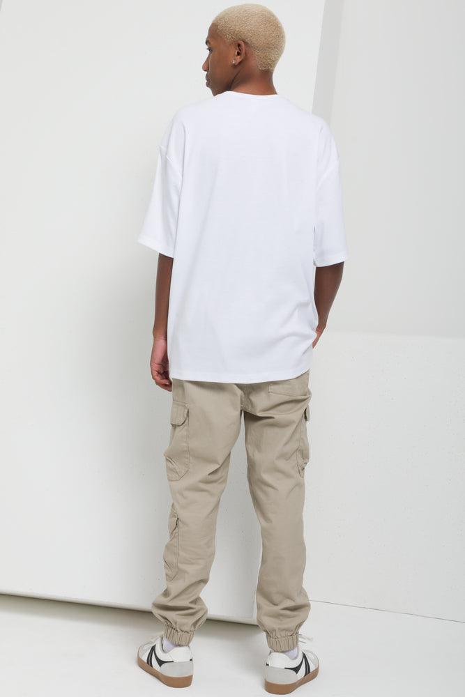Textured Short Sleeve T-Shirt White (2)