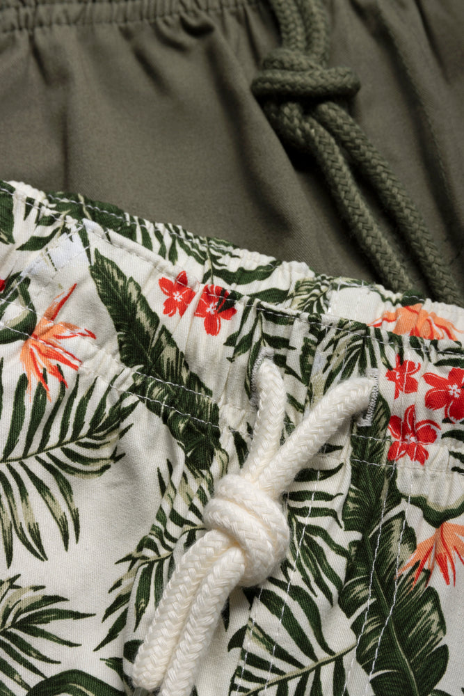 2 Pack Tropical Shorts Natural & Green (1)