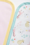 2 Pack Burp Cloths Wild Animals Girl Pink (1)