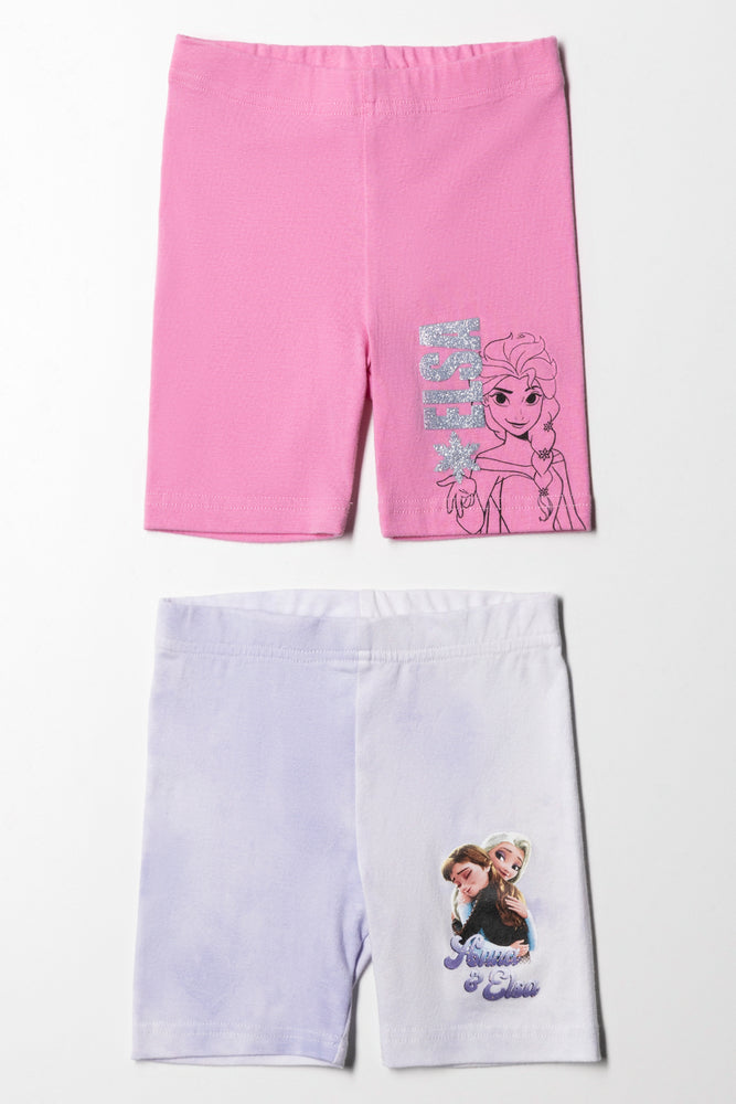 2 Pack Frozen Cycling Shorts Pink