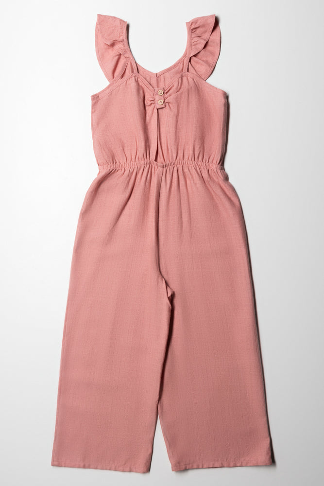 Lurex Jumpsuit With Cut Out Detail Rose Pink