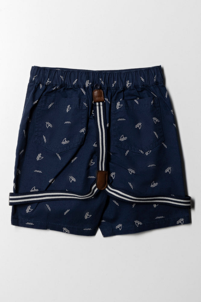 Chino Shorts With Braces Navy Ackermans
