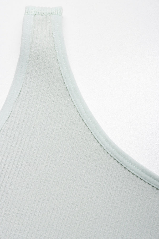 Seamless One Shoulder Dress Light Green (1)