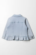 Denim Jacket With Frill Navy (2)