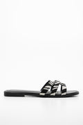 Circle Trim Sandal Black & White (1)
