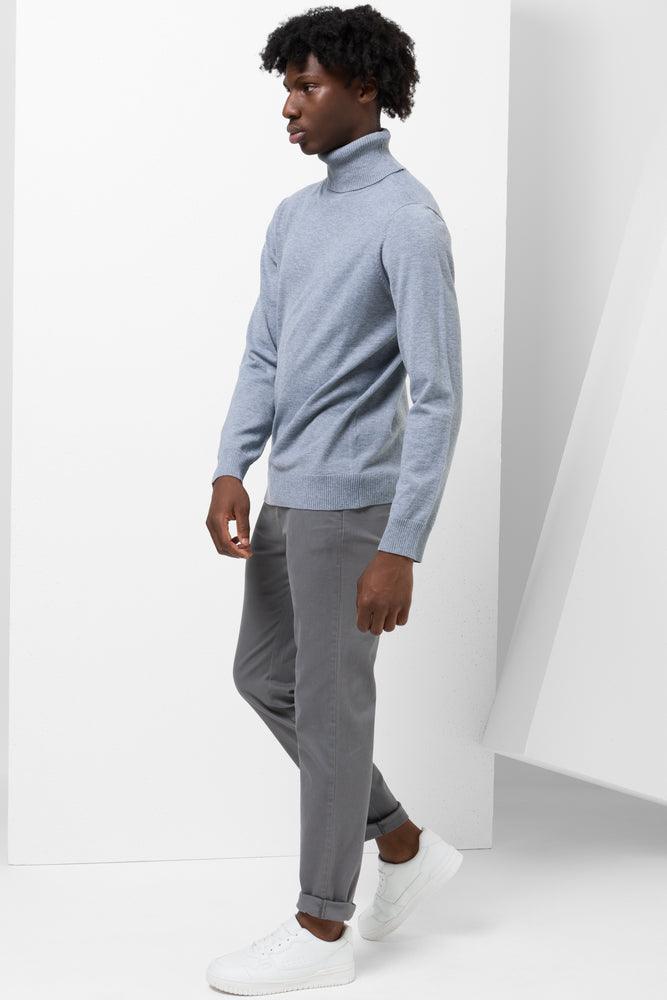 Grey polo neck top online