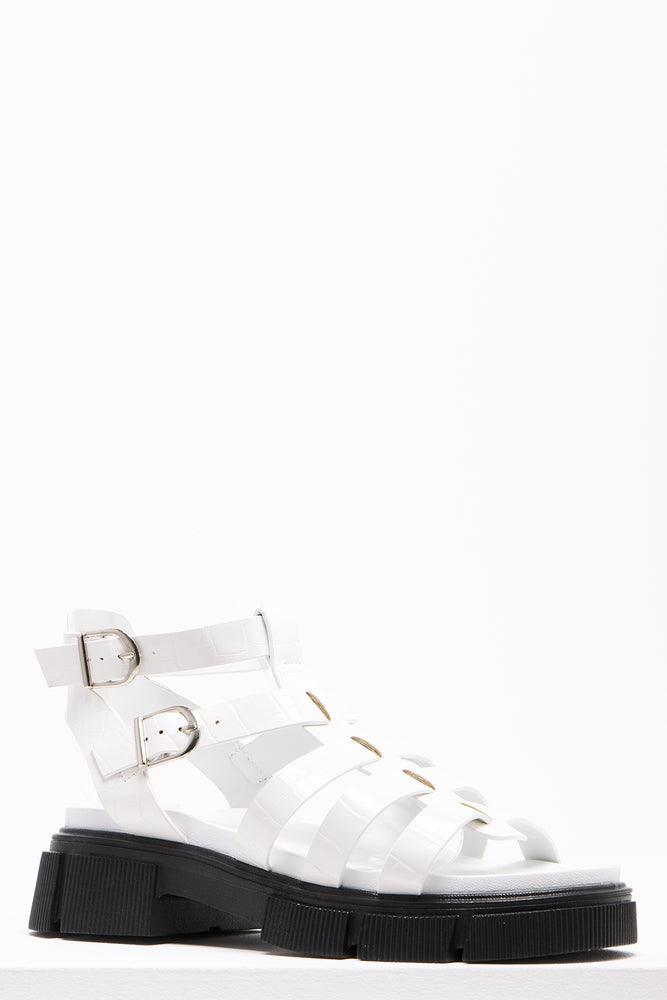 Heel Cage Sandal White Ackermans