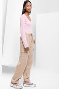 Long Sleeve Corset Top Pink (1)