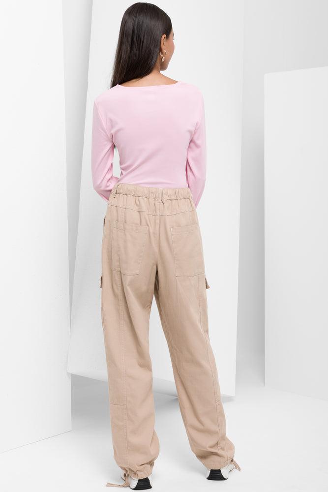 Long Sleeve Corset Top Pink (2)