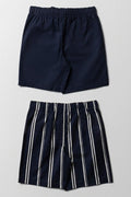 2 Pack Stripe Shorts Navy (2)