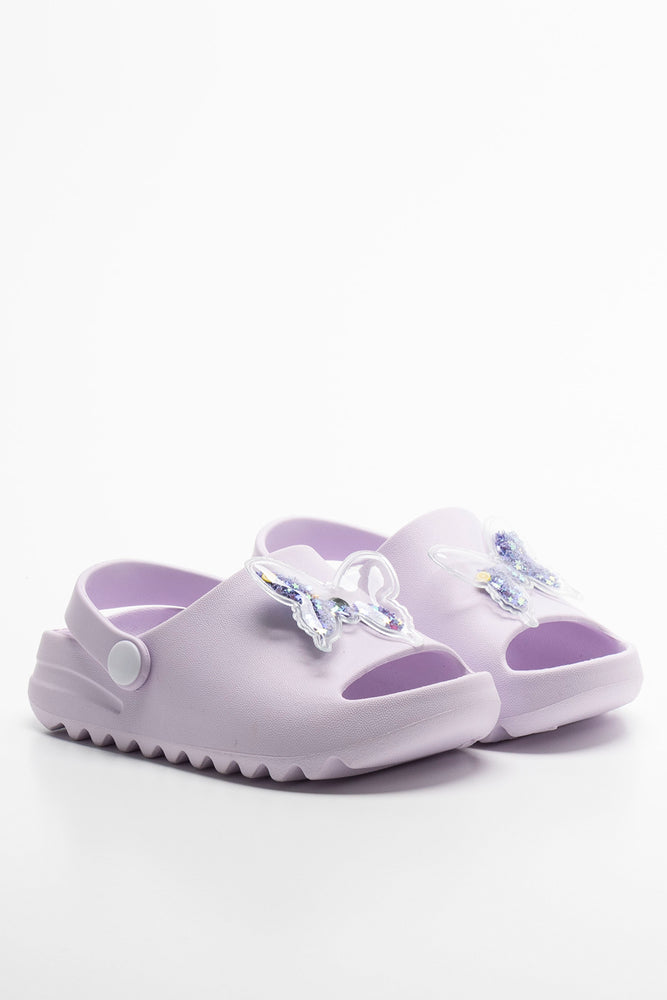 Butterfly Glitter Slide Lilac